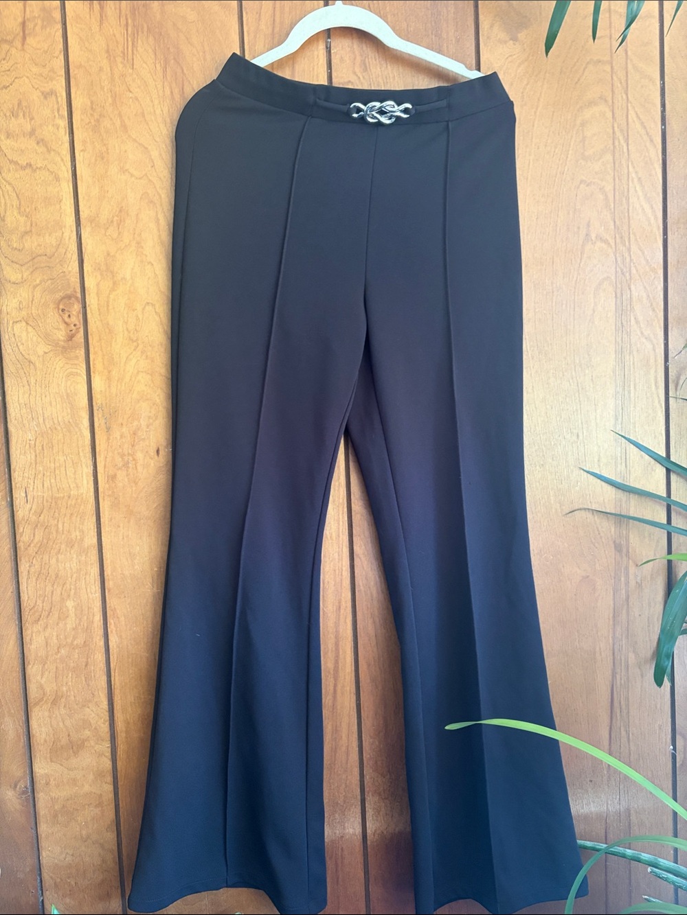 H&M Black Flare Pants with Silver Knot Accent